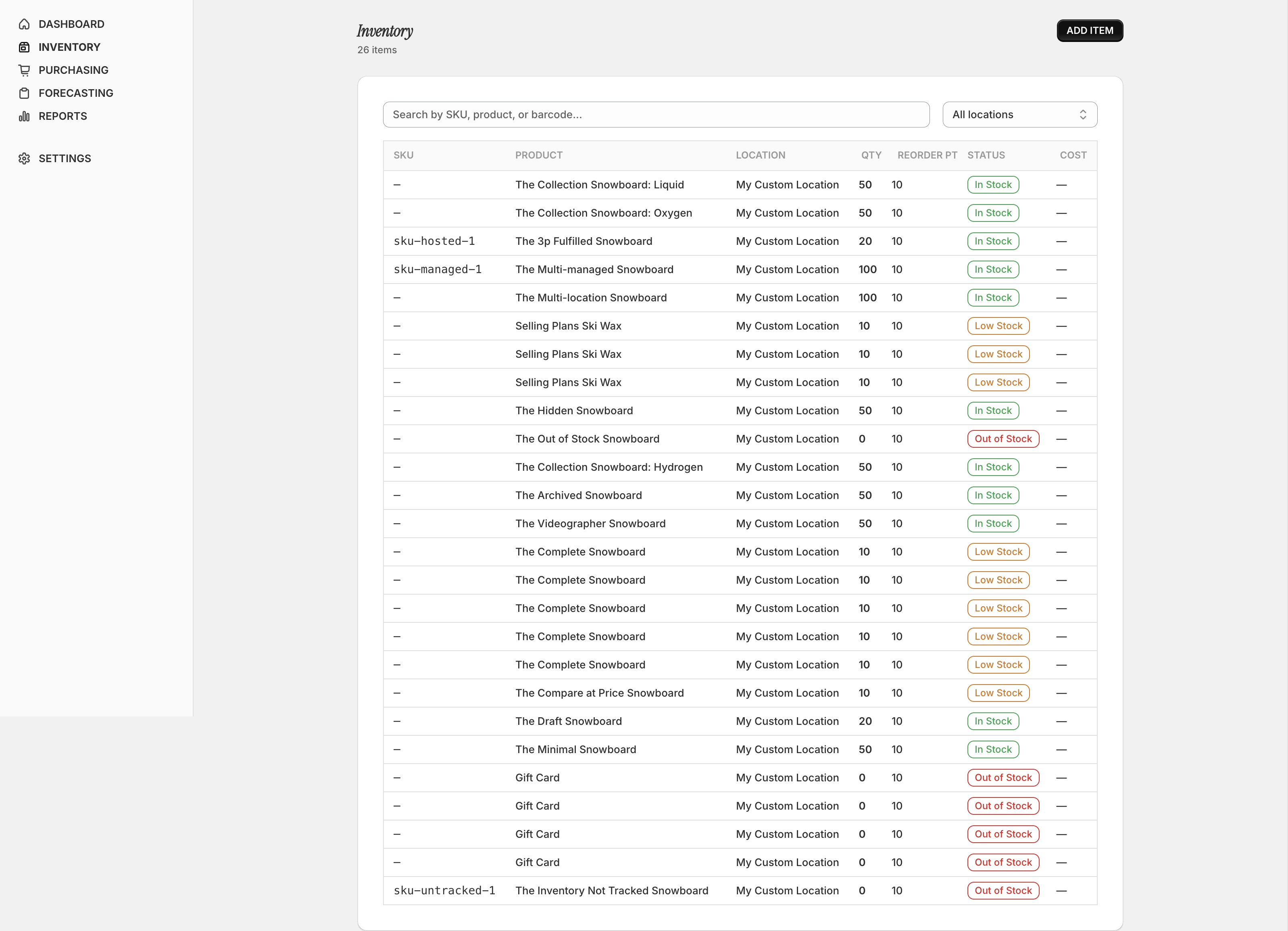 StockFlows Inventory